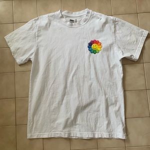 J Balvin Murakami Blanco Scripts Rainbow Flower T Shirt
